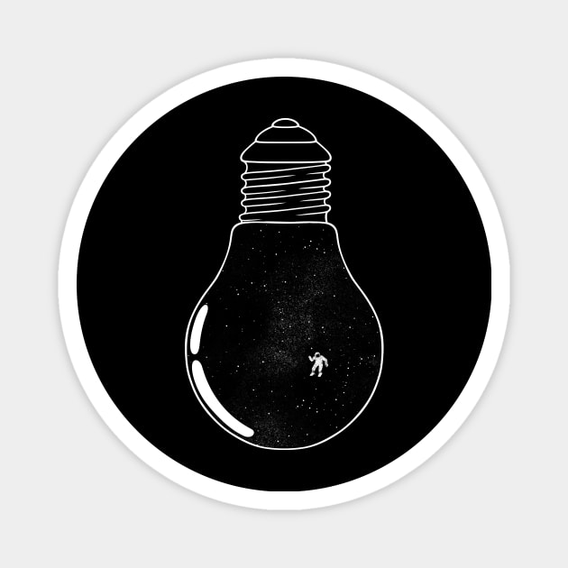 Gravity Astronaut Black and White Lightbulb by Tobe Fonseca Magnet by Tobe_Fonseca